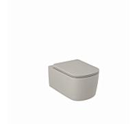 Kludi Resa S - WC suspendu avec abattant SoftClose, Rimless, Spiralflush, gris sable mat 27WCSETO2