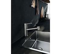 Kludi Steel robinet de cuisine 44851F860 Bec 110 °, en acier inoxydable brossé gigogne