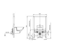 Kludi Unifix - Bâti-support pour bidet, hauteur 82 cm 79201