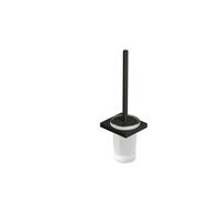 Kludi Vela C - Brosse WC avec support mural, verre/Gunmetal brossé 31974N2
