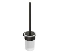 Kludi Vela R - Brosse WC avec support mural, verre/Gunmetal brossé 58974N2