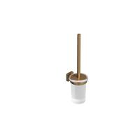Kludi Vela S - Brosse WC avec support mural, verre/bronze brossé 25974N1