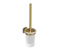 Kludi Vela S - Brosse WC avec support mural, verre/doré brossé 25974N0
