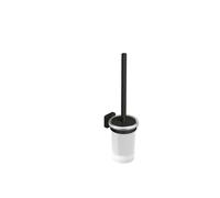 Kludi Vela S - Brosse WC avec support mural, verre/Gunmetal brossé 25974N2