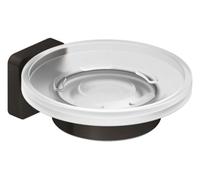 Kludi Vela S - Porte-savon avec support, verre/Gunmetal brossé 25985N2