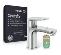Kludi Mitigeur de lavabo X1 – chrome, avec bonde, bec 75 mm, cartouche céramique