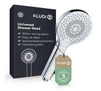 KLUDI-X3 Douchette anti calcaire avec 3 types de jets, douchette économisant l'eau en option (standard 15l/min, option 9 l/min), douchette à main (Ø11,7 cm), chromé
