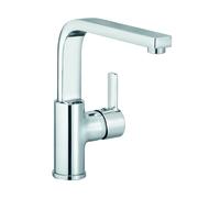 KLUDI ZENTA Mitigeur monocommandé pour lavabo, hauteur d'écoulement 220mm, pivotant, sans garniture d'écoulement, chrome, 420260575