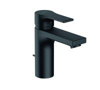 KLUDI ZENTA SL Mitigeur monocommandé pour lavabo, hauteur de bec 100mm, avec garniture d'écoulement en métal, 482903965, Couleur: noir mat