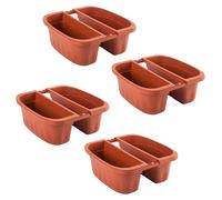Klunia 40 - set de 4 balcons doubles de 40cm avec crochets réglables et réservoir d'eau Terracotta
