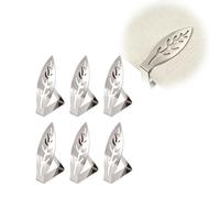 Kluz 6 PCS Pinces pour Nappes D’extérieur en Acier Inoxydable, Attache Nappe De Table Exterieur pour Plateau Jusqu’à 4 Cm,Design Feuille