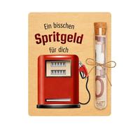 Kluz Carte Cadeau Permis de Conduire Humoristique, Carte Cadeau Argent avec Tube en Verre, Présentation Billet Cadeau pour Anniversaire, Félicitations et Souvenir, 13 x 10 cm