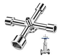 Kluz Clé triangulaire 5 voies pour compteur d'eau et poteaux d'arrêt, clé triangulaire universelle de 7 à 13 mm e valve en forme de croix pour tuyau d'eau, poubelles e chauffage, compteur