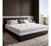 Klyvvo 8 cm Surmatelas 160x190 cm pour Matelas à Ressorts, canapés-Lits | 1200 g/m³ Microfibres Remplissage, 20-55cm 360° Poche Profonde Antidérapant, 8 cm d'épaisseur Surmatelas, Respirante