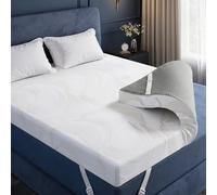 Klyvvo Surmatelas 160 x 190 memoire de Forme Gel, 7,5 cm Épaisseur | Moelleux & Respirant, Housse Amovible Lavable, 100 Jours Test Sommeil, Sur Matelas 2 Personnes, pour Camping-Car, Boxspring
