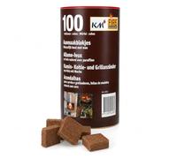 KM Firemaker Art. 250 Lot de 100 allume-feu en bois naturel avec cire