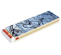 KM Firemaker - Lot de 10 boîtes d’allumettes longues 20 cm Automne/Hiver - Motifs décoratifs maxi - Pour barbecue, cheminée et bougies - Élégantes et pratiques