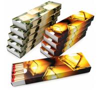 KM Match Art. 707 Lot de 10 boîtes de 60 allumettes pour barbecue, cheminée et bougies Jumbo 29 cm (600 allumettes) Motif bougies KM Match Art. 707