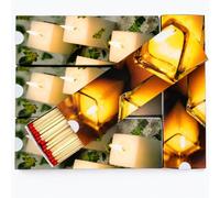 KM Match Art. 707 Lot de 5 boîtes de 60 allumettes pour barbecue, cheminée et bougies Jumbo 29 cm (300 allumettes) Motif bougies