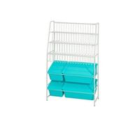 KMB07-B 2 en 1 : Bibliothèque + Coffre de Rangement Coffre à Jouets Etagère à Livres pour Enfants Porte-Revues Etagère de Rangement Jouets