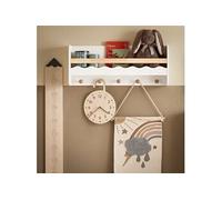 KMB78-W Etagère Murale Etagère de Rangement Suspendue Porte-Manteau pour Enfants
