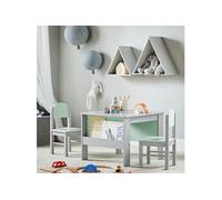 SoBuy Table pour enfants avec chaises Groupe de sièges pour enfants à l'intérieur Table pour enfants Chaise Set Table de peinture pour enfants Groupe de sièges gris clair KMB88-HG