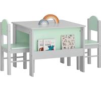 KMB88-HG, Table pour enfants avec chaises, groupe de sièges gris clair pour peindre et jouer à l'intérieur