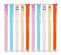 KMFASVX Stylo Effaçable à friction Kit - 10PCS Stylos à encre Bleu Effaçable pour Adolescents et Adultes Pointe 0.5 mm Écriture Fluide Design Animaux Idéal pour École Bureau - E