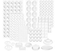 KMFYMPT 300 Pièces Amortisseur Porte Placard, Anti Porte Qui Claque, Diamètres 0,6 à 2 cm Patin Silicone, Disponibles Formes Ronde, Trapézoïdale, Hémisphérique et Bouton, Réduction Efficace du Bruit