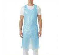 KMINA Tablier Plastique Jetable Adulte, Imperméable (Bleu) (100 pcs) | Polyéthylène LDPE 0,02 mm, 107 X 69 cm, Sans Latex, Encolure Large et Liens au Dos, Usage Unique, Hygiène Professionnelle