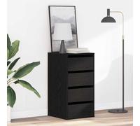 KMTNERVG Commode noire 40 x 41 x 76 cm en bois | Design moderne, plusieurs tiroirs, espace de rangement pour chambre à coucher, facile d'entretien