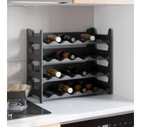 KMTNERVG Étagère à vin empilable pour 24 bouteilles en polypropylène | Résistant aux intempéries, 6 bouteilles par étagère, peu encombrant, pour cuisine, cave, bar