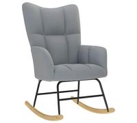 KMTNERVG Fauteuil à bascule gris clair tissu polyester bois métal | Rembourrage épais, accoudoirs, mouvement de balançoire doux, pour salon, salle à manger