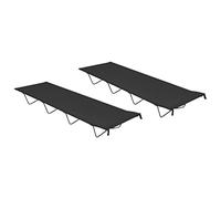 KMTNERVG Lot de 2 lits de camping 180 x 60 x 19 cm Tissu Oxford Acier Noir Lit de camp pliant avec cadre en acier max. 120 kg