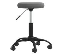 KMTNERVG Tabouret de massage en velours gris foncé - Réglable en hauteur - Avec vérin à gaz - Siège pivotant à 360 ° - Cadre en acier revêtu par pulvérisation - Tabouret de beauté résistant