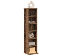 KMUNGDWG Étagère CD aspect bois vieilli 21 x 20 x 88 cm | Compartiments ouverts, polyvalent comme bibliothèque, facile à nettoyer, montage mural nécessaire