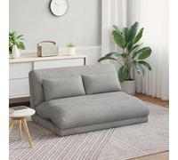 KMUNGDWG Fauteuil de sol réglable en velours gris clair avec dossier flexible de 90 à 180 degrés, rembourrage doux en mousse et fibres de polypropylène, design peu encombrant