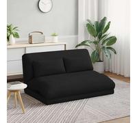 KMUNGDWG Fauteuil de sol réglable en velours noir au design moderne, dossier flexible de 90 à 180 degrés, rembourrage doux en mousse et fibres de polypropylène, peu encombrant