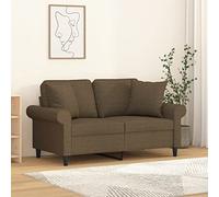 KMUNGDWG Lot de 2 coussins de canapé carrés 40 x 40 cm en tissu marron avec rembourrage en coton PP, respirant et durable pour plus de confort en position assise ou allongée