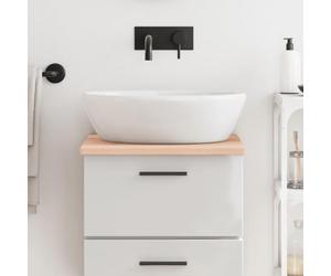 KMUNGDWG Plateau de lavabo en bois massif 40 x 50 x 2 cm en bois de chêne non traité avec bord naturel, fabriqué à la main, polyvalent comme étagère ou plateau de table