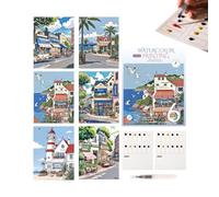 Kmxvzhqtn Kit d'aquarelle 12 couleurs, carnet portable pratique