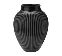 Knabstrup Keramik Vase strié Knabstrup 20 cm Noir