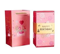 Knadgbft Tirelire pop up surprise anniversaire farce boîte cadeau pour argent liquide enveloppe rouge chinoise durable B