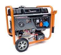 KnappWulf Générateur KW8300-1 - Générateur de secours - 1 x 230 V, 1 x 230 V - Prise de camping bleue - Maximum 7,7 kW - Moteur à essence avec 15 CV - Démarreur électrique - Sécurité anti-manque