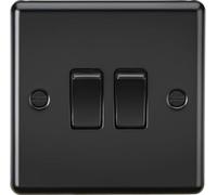 Knightsbridge 10AX Interrupteur 2 voies 2G Noir mat