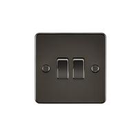 Knightsbridge Fpav3000bb 10 A 2 G 2 Voies commutateur avec Assiette Plate - Laiton brossé P, FP3000GM
