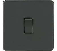 Knightsbridge Interrupteur 2 voies sans vis 10AX 1G Anthracite