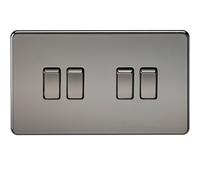 Knightsbridge SF4100BN Interrupteur 4 Voies sans vis 10 A Nickel Noir