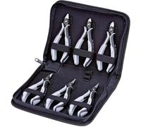 Knipex Jeu de pinces électroniques avec outils, 00 20 16 P ESD | Pour travaux sur composants électroniques 6 pièces 215 mm