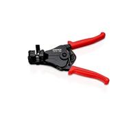 KNIPEX 12 21 180 Pince à dénuder avec couteaux de forme noire laquée gainées en plastique 180 mm